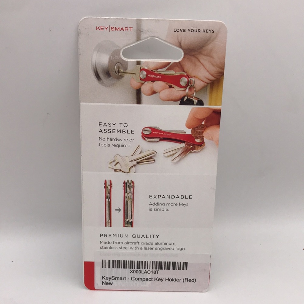 Key Smart Compact Key Holder + 4 Accessories/Color Red & Silver - Picture 7 of 14